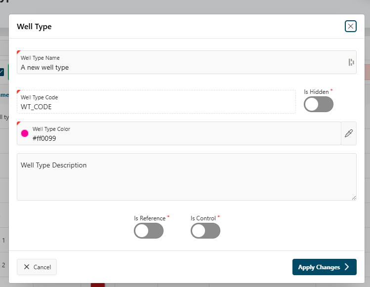 Update well type screenshot Update well type